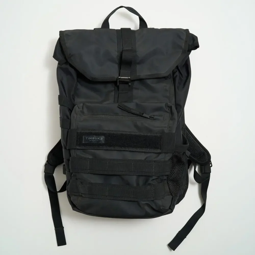 Timbuk2 Spire Laptop Backpack Black Roll Top Commuter Cycling Expandable
